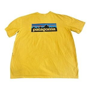 Patagonia Shirt Mens XL Yellow Responsibili-Tee P-6 Logo Graphic T-Shirt Casual